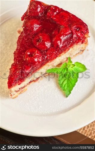 tasty cake with berry&#39;s and fresh mint