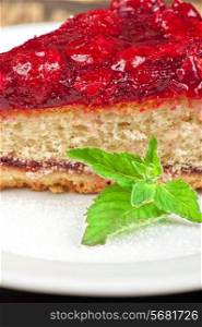 tasty cake with berry&#39;s and fresh mint