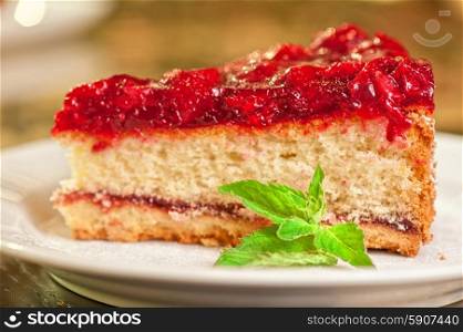 tasty cake with berry&amp;#39;s and fresh mint