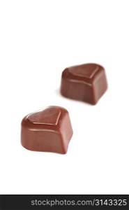 Tasty chocolates isolated on white