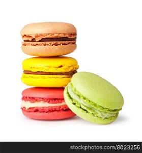 Tasty colorful macaroon. Tasty colorful macaroon on a white background