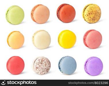 Tasty colorful macaroon. Tasty colorful macaroon on a white background