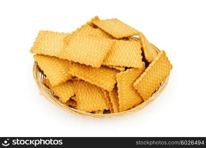 Tasty cookies isolated on the white background