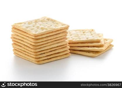 Tasty cracker biscuit isolated on white background