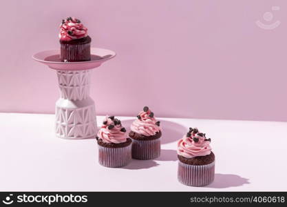 tasty cupcakes with chocolate chips