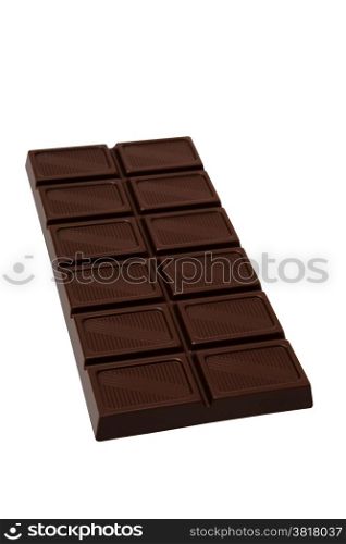 Tasty dark chocolate on a white background