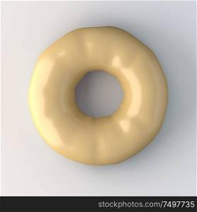 Tasty donut isolated on white background . 3d rendering .