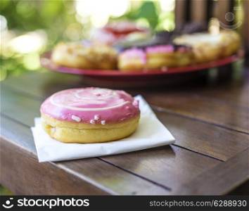 Tasty donut on the Table.