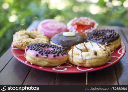 Tasty donuts on the Table.