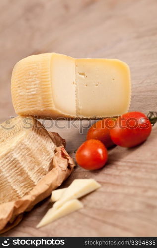 Tasty fresh pecorino cheese from italy