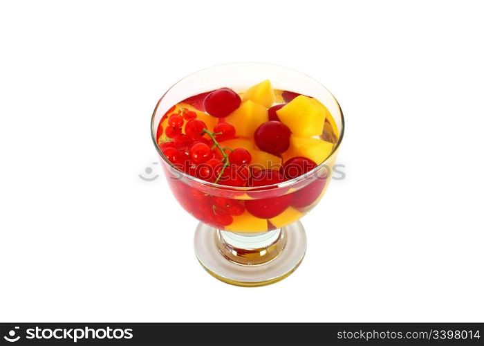 Tasty fruit compote isolated on white background
