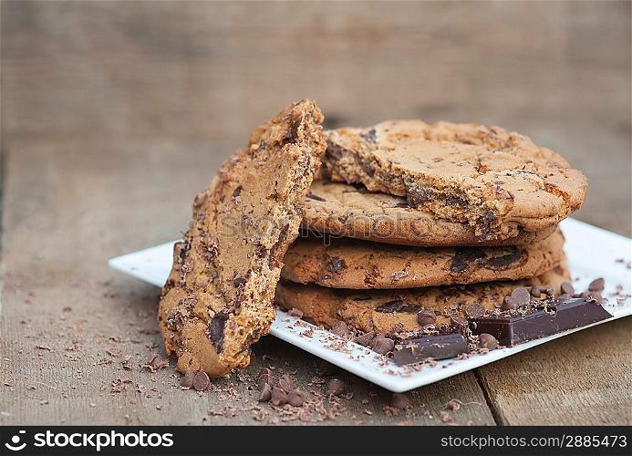 Tasty hand baked chocolate chip cookies biscuits