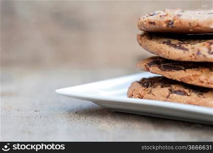 Tasty hand baked chocolate chip cookies biscuits