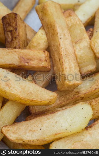 Tasty hand cut home made potato chips fries