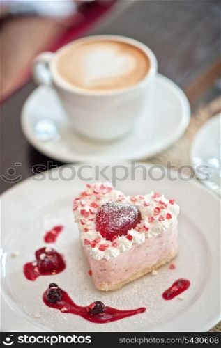 tasty heart-shaped valentine cake
