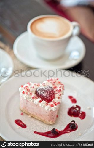 tasty heart-shaped valentine cake