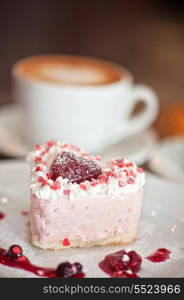 tasty heart-shaped valentine cake