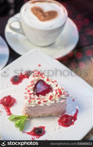 tasty heart shaped valentine cake. heart-shaped valentine cake