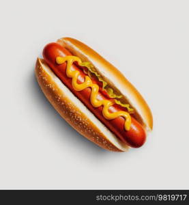 Tasty Hot Dog Isolated Illustration AI Generative. Tasty Hot Dog Isolated Illustration Generative AI