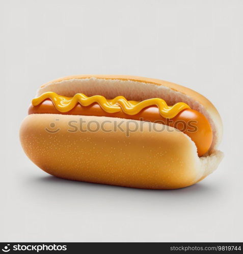 Tasty Hot Dog Isolated Illustration AI Generative. Tasty Hot Dog Isolated Illustration Generative AI