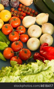 Tasty ingredients for a healthy tomato salad