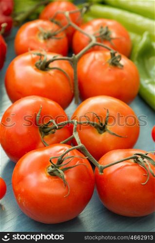 Tasty ingredients for a healthy tomato salad