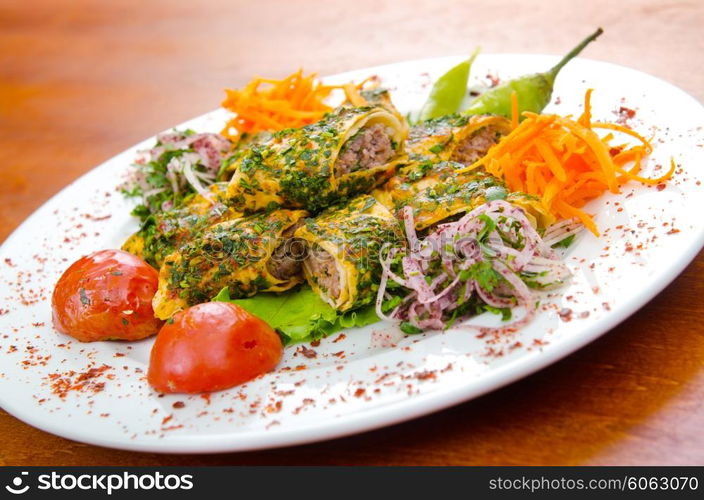 Tasty kebabs served in pita bread