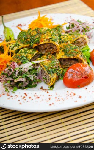 Tasty kebabs served in pita bread
