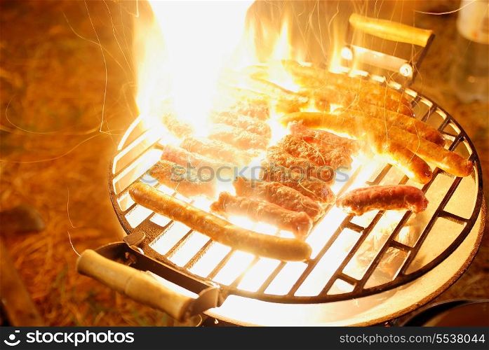 tasty meat on grill
