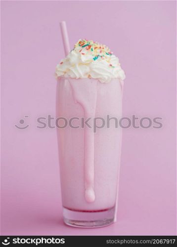 tasty milkshake transparent glass