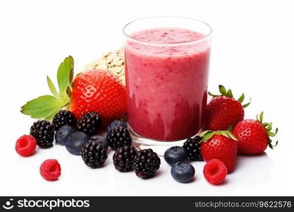 Tasty oatmeal with berries and glass of juice. Healthy breakfast.. Tasty oatmeal with berries and glass of juice. Healthy breakfast