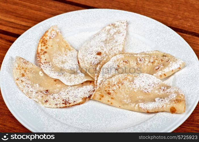 tasty pancakes closeup at plate