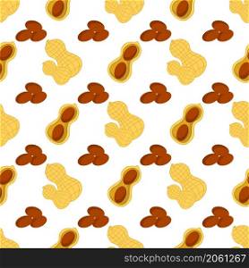 Tasty Peanut Set Isolated on White Background. Nut Seeds. Seamless Pattern.. Tasty Peanut Set Isolated on White Background. Nut Seeds. Seamless Pattern