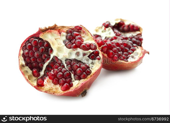 tasty pomegranate fruit on white background