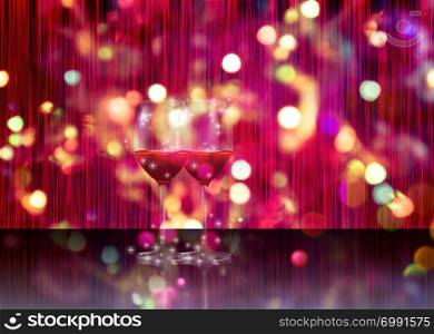 Tasty red wine in a glass design, holiday illustration.