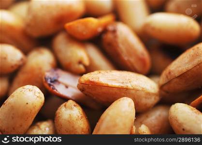 tasty roasted peanuts very close up