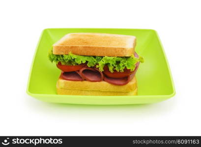 Tasty sandwich isolated on the white background