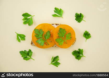 tasty sandwich with parsley. Resolution and high quality beautiful photo. tasty sandwich with parsley. High quality and resolution beautiful photo concept
