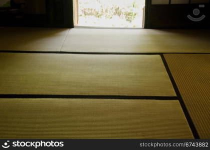 Tatami room. Tatami mats in the tatami room of a japanese house