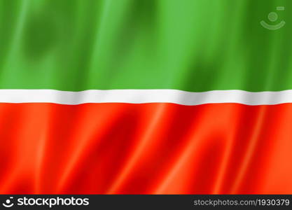 Tatarstan state - Republic - flag, Russia waving banner collection. 3D illustration. Tatarstan state - Republic - flag, Russia