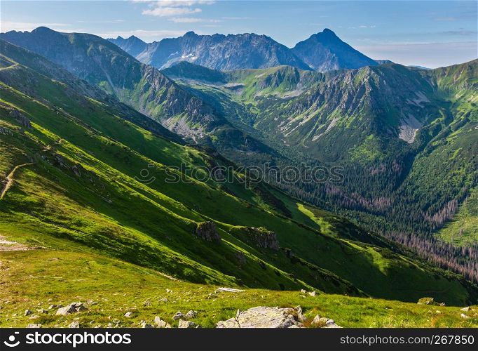 Tatra Mountain (Poland) top view from Kasprowy Wierch range.