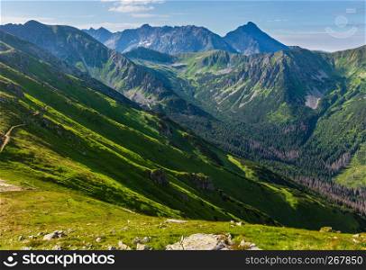 Tatra Mountain (Poland) top view from Kasprowy Wierch range.