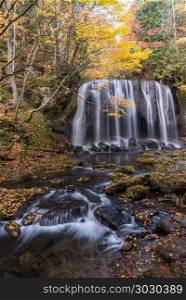 Tatsuzawafudo Waterfall Fukushima. Tatsuzawafudo waterfall in autumn Fall season at Fukushima