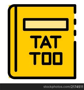 Tattoo catalogue icon. Outline tattoo catalogue vector icon color flat isolated. Tattoo catalogue icon color outline vector