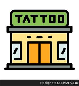 Tattoo studio icon. Outline tattoo studio vector icon color flat isolated. Tattoo studio icon color outline vector