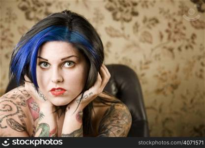 Tattooed woman