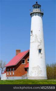Tawas Point Lighthouse, built in 1876, Lake Huron, Michigan, USA