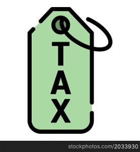 Tax badge icon. Outline tax badge vector icon color flat isolated. Tax badge icon color outline vector