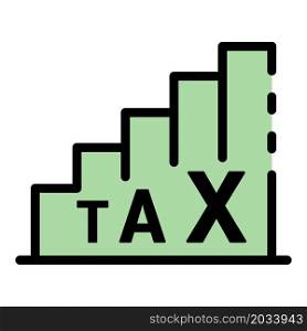 Tax chart icon. Outline tax chart vector icon color flat isolated. Tax chart icon color outline vector
