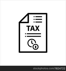 Tax Deadline Icon, Federal Government Income Tax Return Submit Deadline Vector Art Illustration